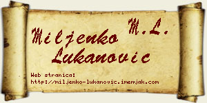 Miljenko Lukanović vizit kartica